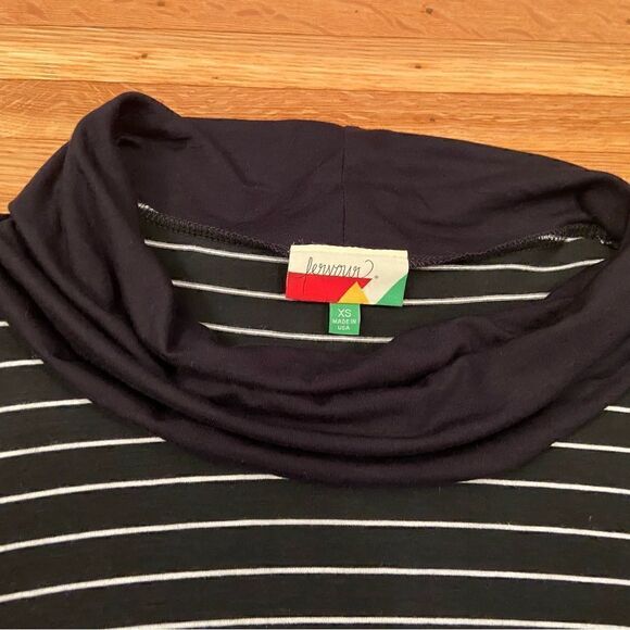 Fervour ModCloth black/white horizontal stripe long sleeve cowl neck top - Picture 2 of 3